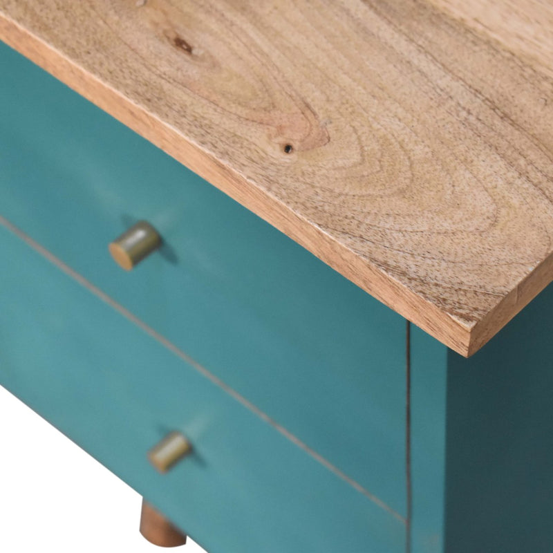 Teal Hand Painted Nightstand