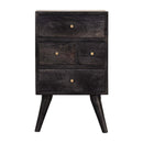 Multi Drawer Ash Black Nightstand