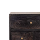 Multi Drawer Ash Black Nightstand