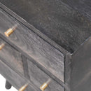 Multi Drawer Ash Black Nightstand