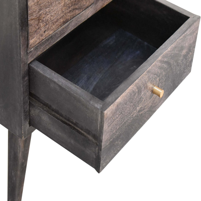 Multi Drawer Ash Black Nightstand