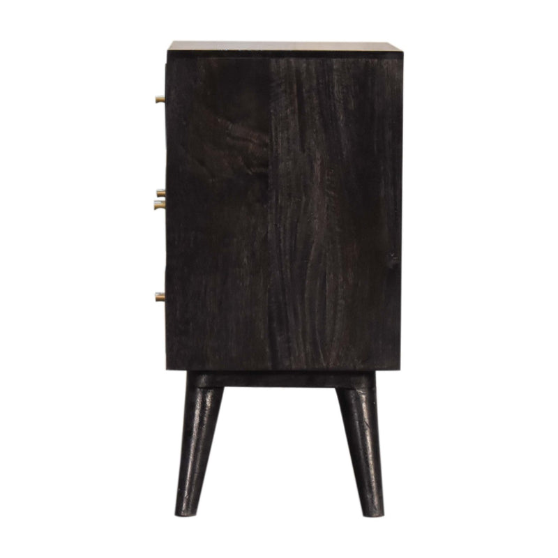 Multi Drawer Ash Black Nightstand