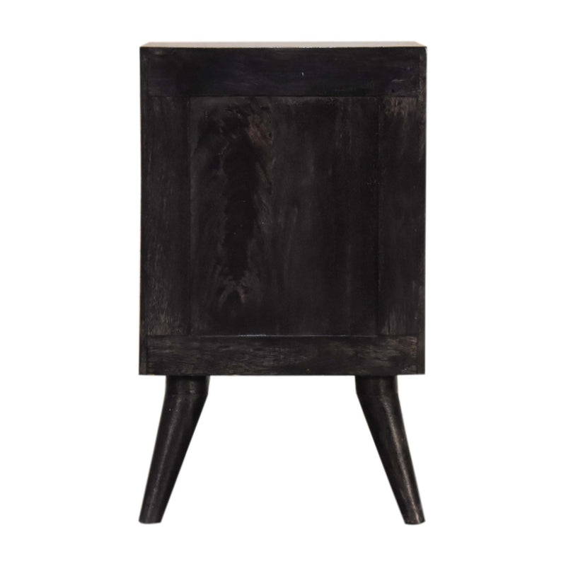 Multi Drawer Ash Black Nightstand