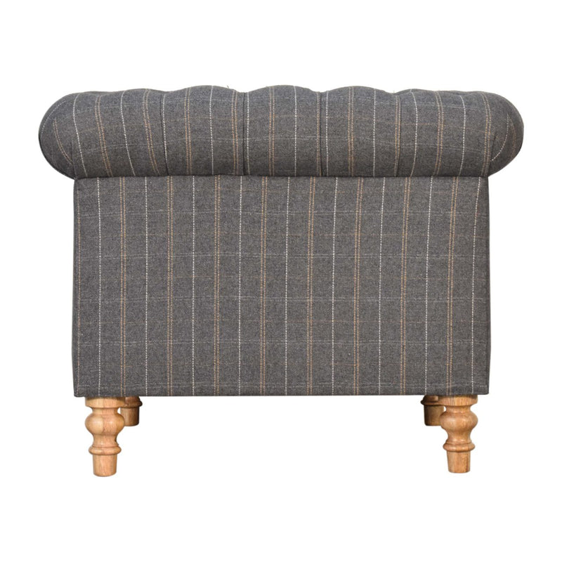 Pewter Tweed Chesterfield Armchair