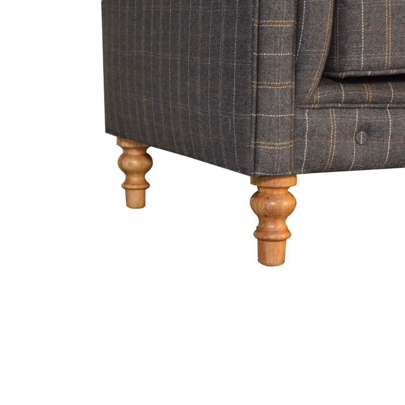 Pewter Tweed 2 Seat Chesterfield