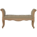 Carved French Style Mud Linen Bench