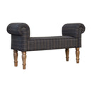 Pewter Tweed Turned Bedroom Bench