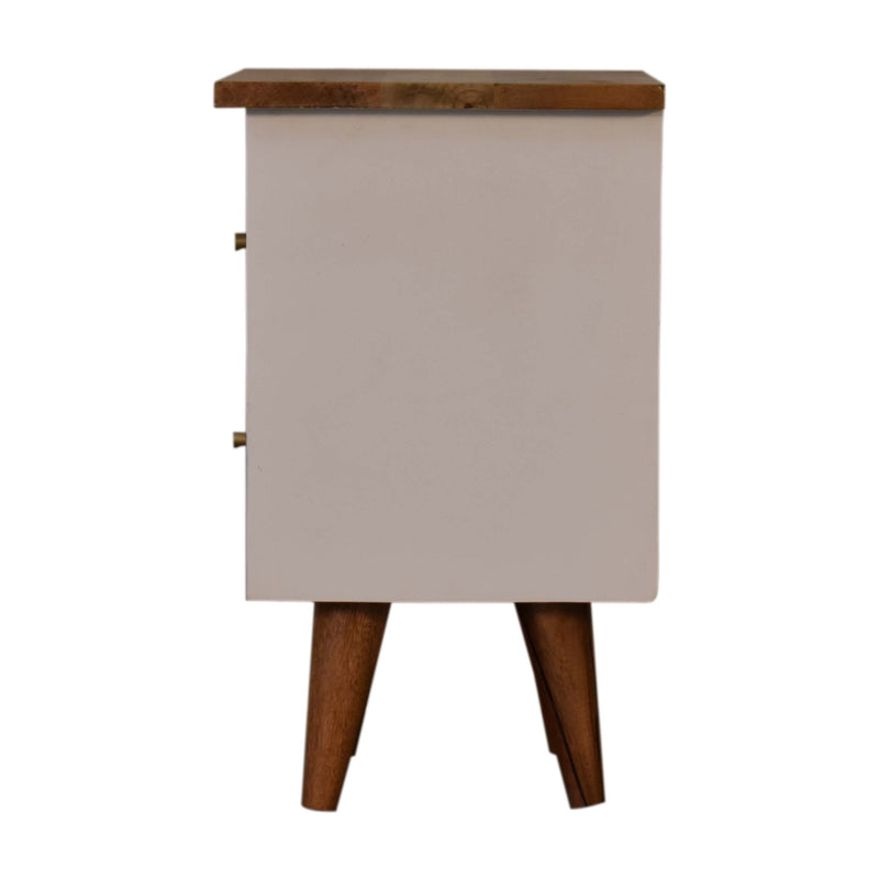 White Hand Painted Nightstand