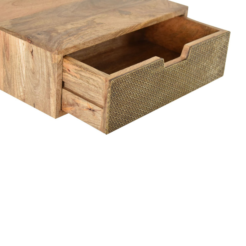 Floating Honeycomb Brass Nightstand