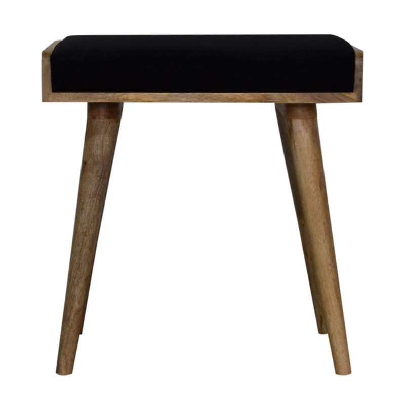 Black Velvet Tray Style Footstool Artisan