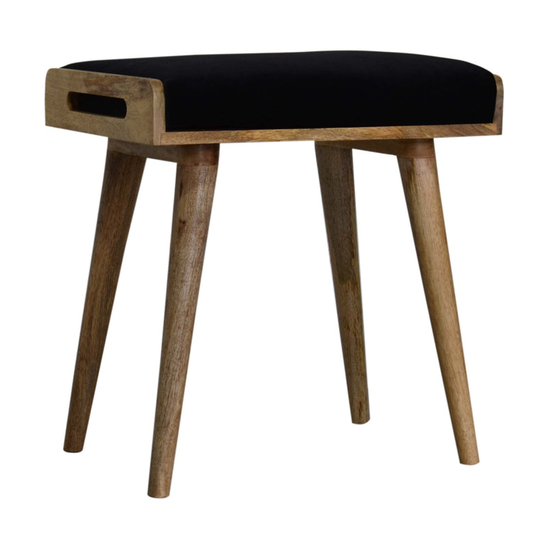 Black Velvet Tray Style Footstool Artisan