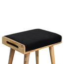 Black Velvet Tray Style Footstool Artisan