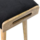 Black Velvet Tray Style Footstool Artisan