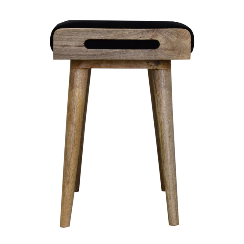 Black Velvet Tray Style Footstool Artisan