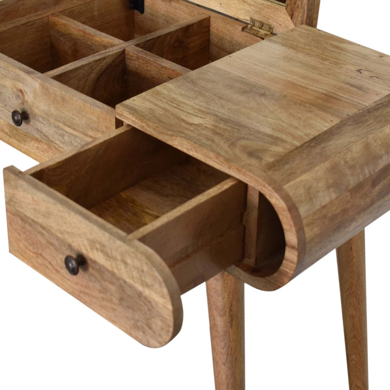 Oak-ish Round Dressing Table Artisan