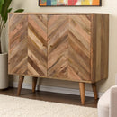 Oak-ish Floating Open Curve Nightstand Artisan