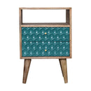 Honeycomb Teal Open Slot Nightstand
