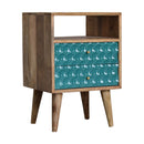 Honeycomb Teal Open Slot Nightstand