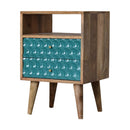 Honeycomb Teal Open Slot Nightstand