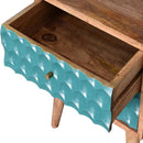 Honeycomb Teal Open Slot Nightstand