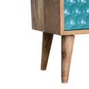 Honeycomb Teal Open Slot Nightstand