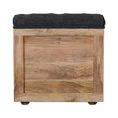Mini Black Shoe Storage Footstool