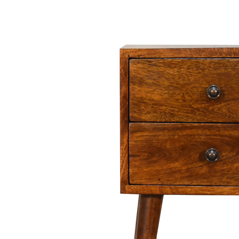 Mini 2 Drawer Chestnut nightstand Artisan