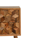 Mini Cube Carved 2 Drawer nightstand Artisan