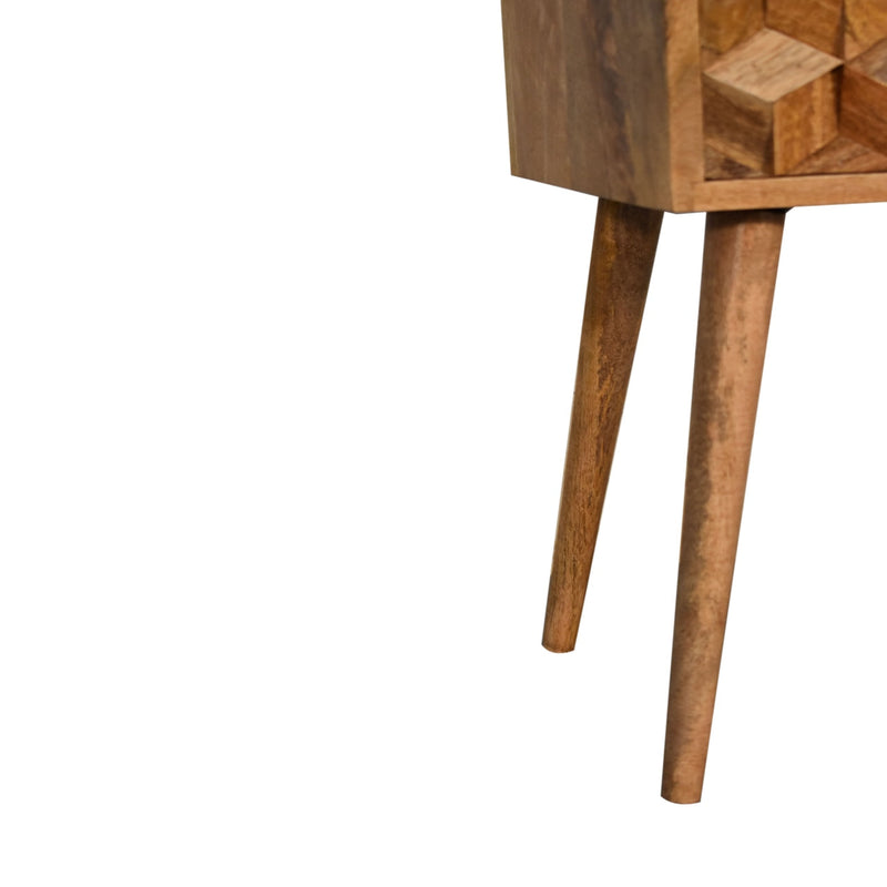 Mini Cube Carved 2 Drawer nightstand Artisan