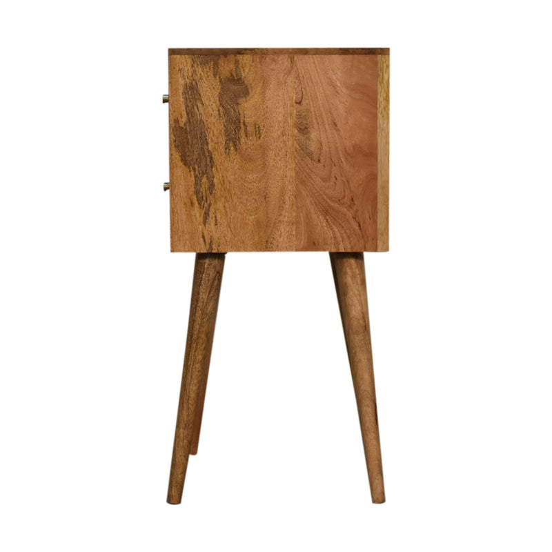 Mini Cube Carved 2 Drawer nightstand Artisan