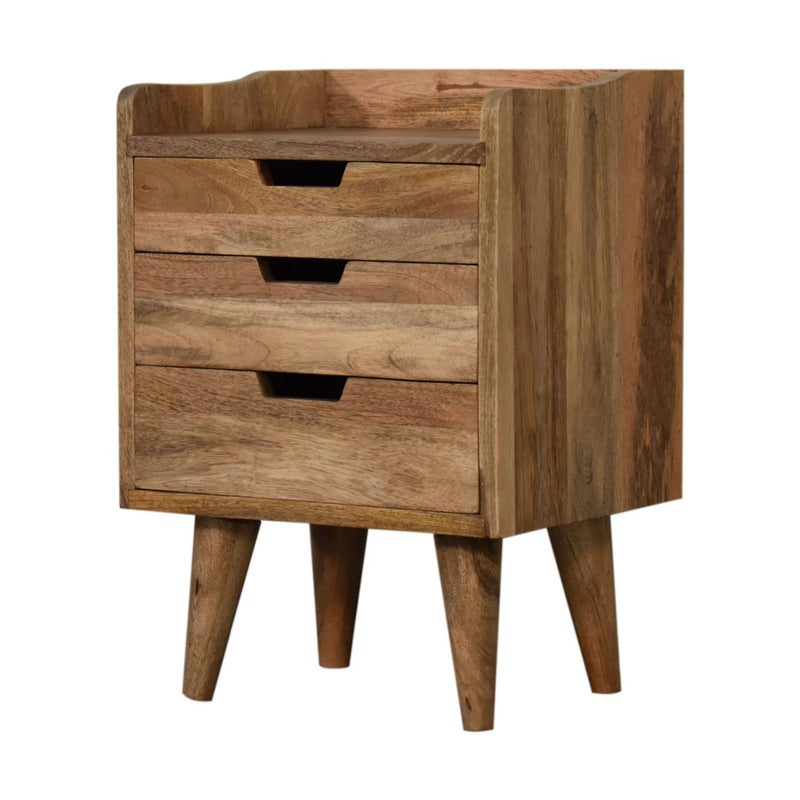 Oak-ish Small Gallery Back Nightstand
