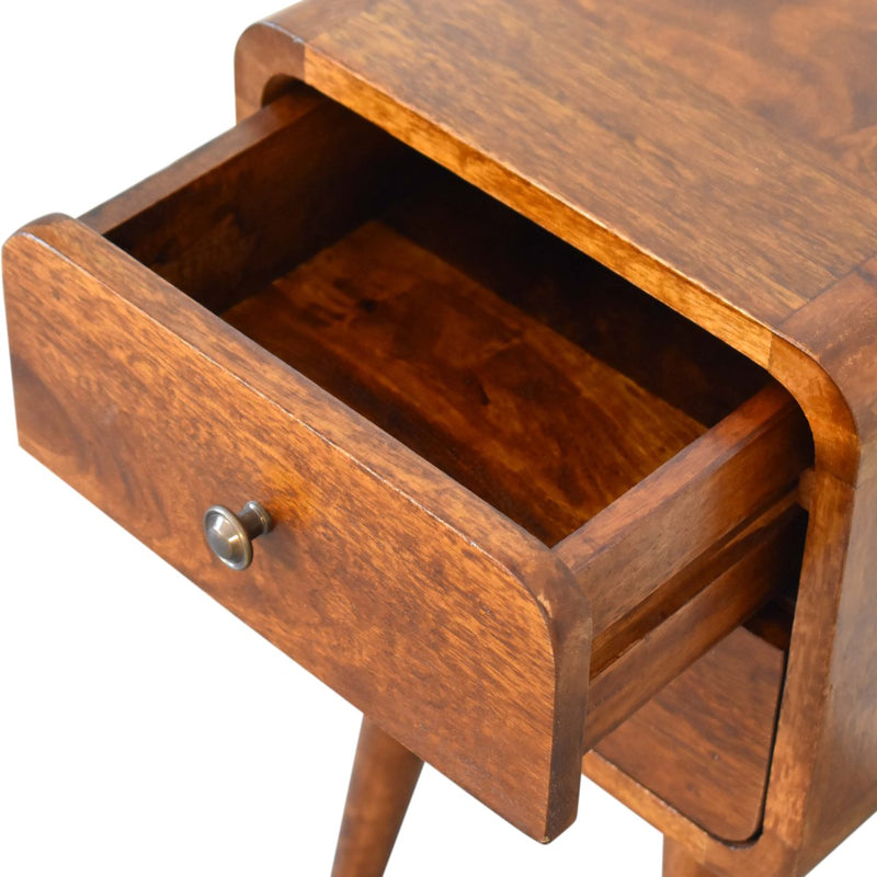 Mini Chestnut Curved nightstand Artisan