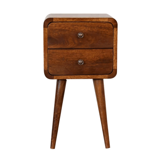 Mini Chestnut Curved nightstand Artisan