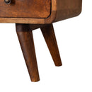 Mini Chestnut Curved Media Unit with 2 Drawers Artisan