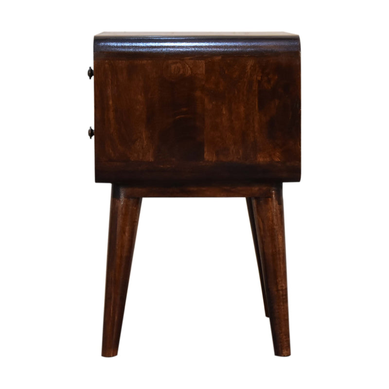 Curved Dark Walnut nightstand