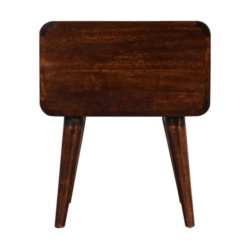 Curved Dark Walnut nightstand