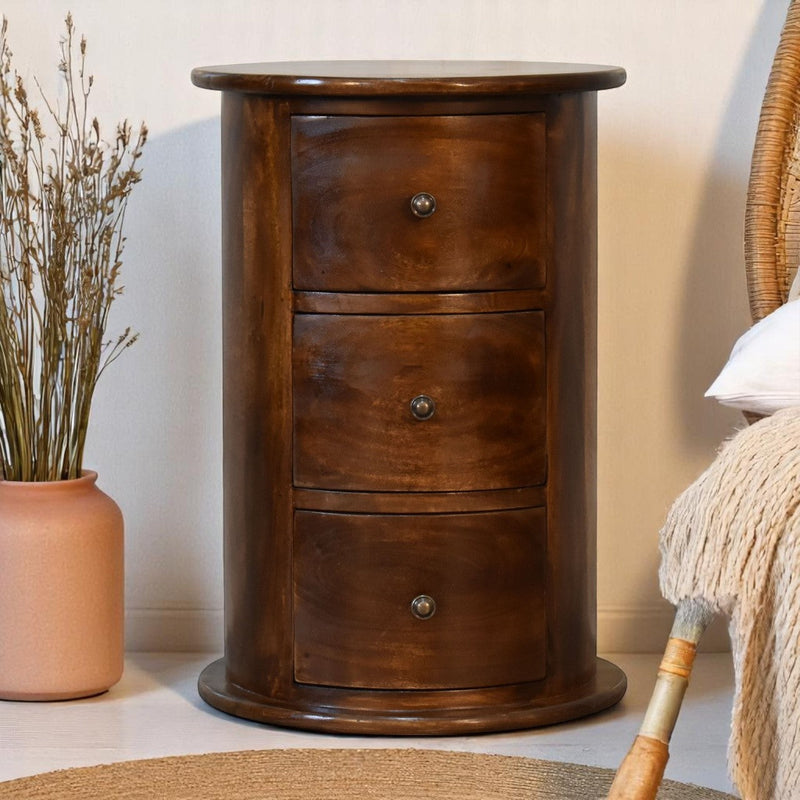 Curved Chestnut nightstand Artisan