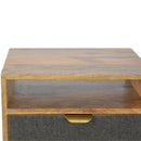 Grey Tweed Nightstand with Open Slot