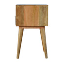 Grey Tweed Nightstand with Open Slot