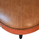 Durrie & Leather Mixed Footstool Artisan