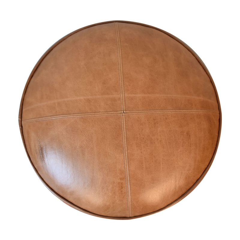 Durrie & Leather Mixed Footstool Artisan