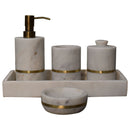 Brass Inlay Bathroom Set of 5 Artisan
