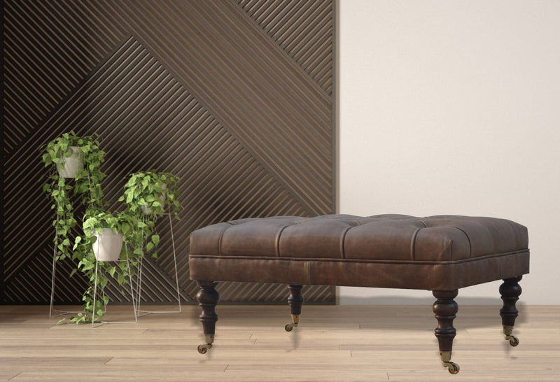 Buffalo Leather Ottoman Artisan