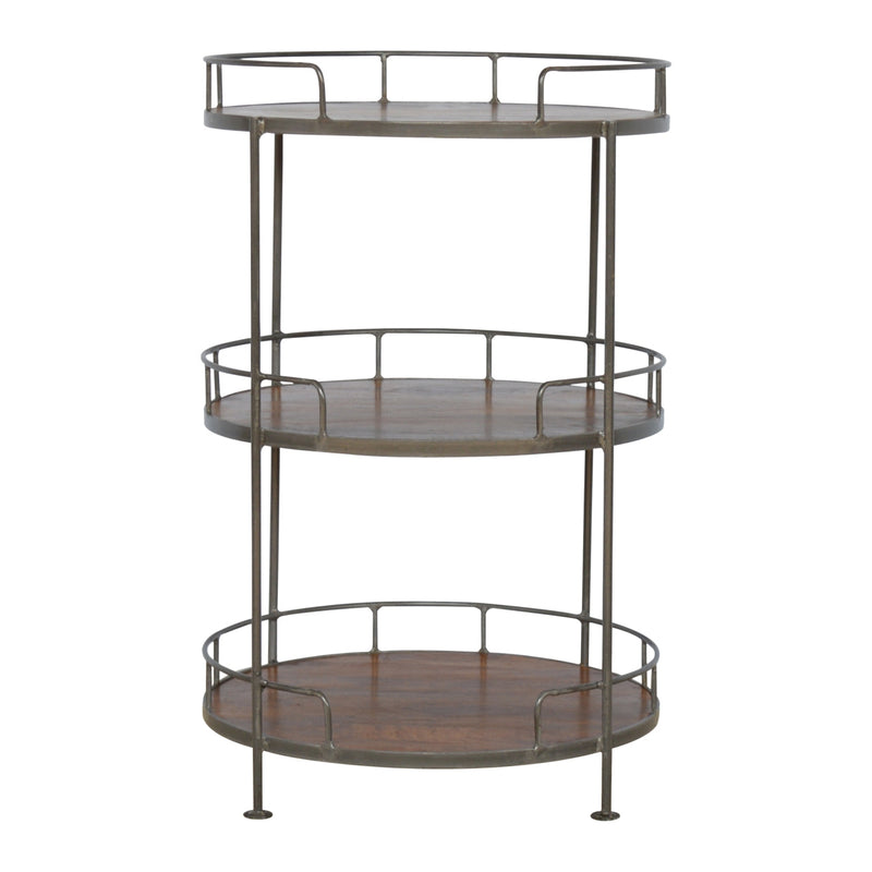 Industrial Round 3-Tier Butler Tray Table Artisan