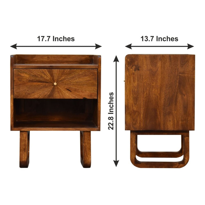 U-Chestnut Sunrise Open Nightstand