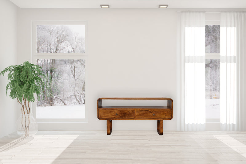 U-Shape Curve Chestnut Media Unit