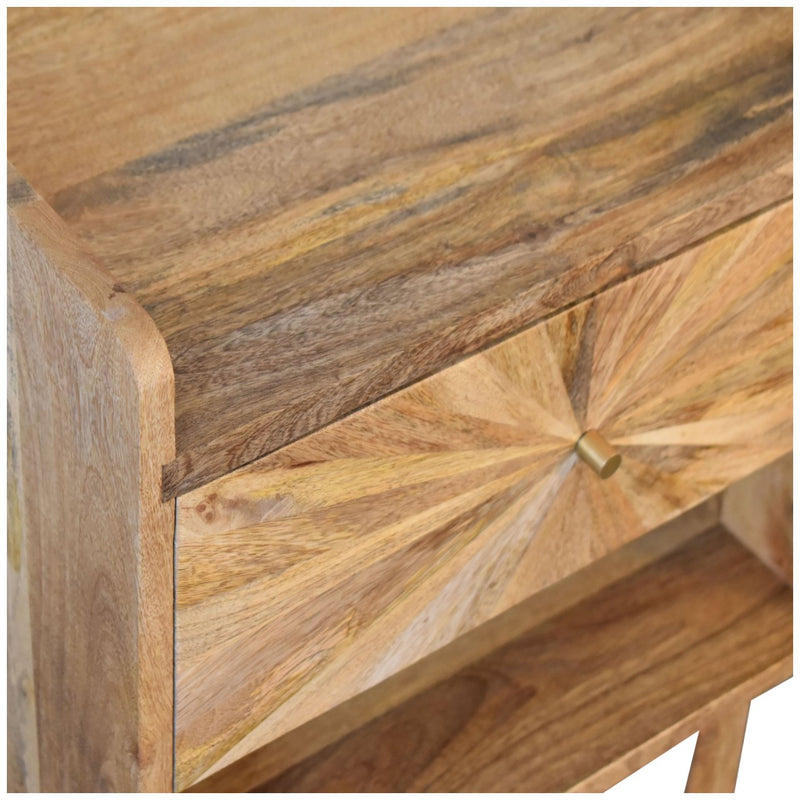 U-Shape Sunrise Open Slot Nightstand