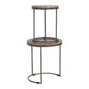 Round Stool Set of 2 with Iron Base Artisan