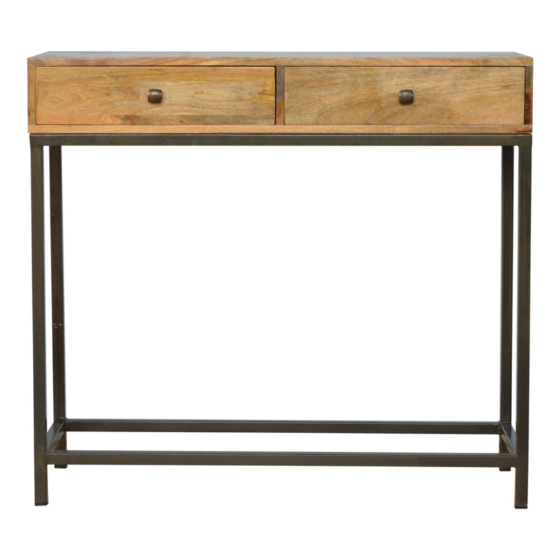 Iron Base Console Table with 2 Drawers
