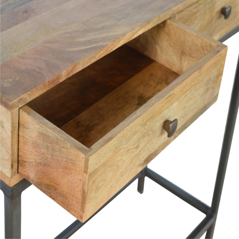 Iron Base Console Table with 2 Drawers